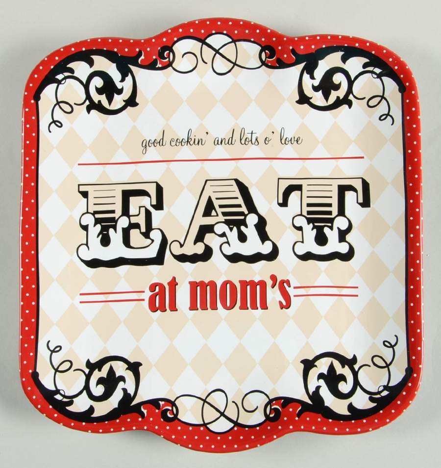 Eat at Mom's Square Dinner Plate by Certified International-1