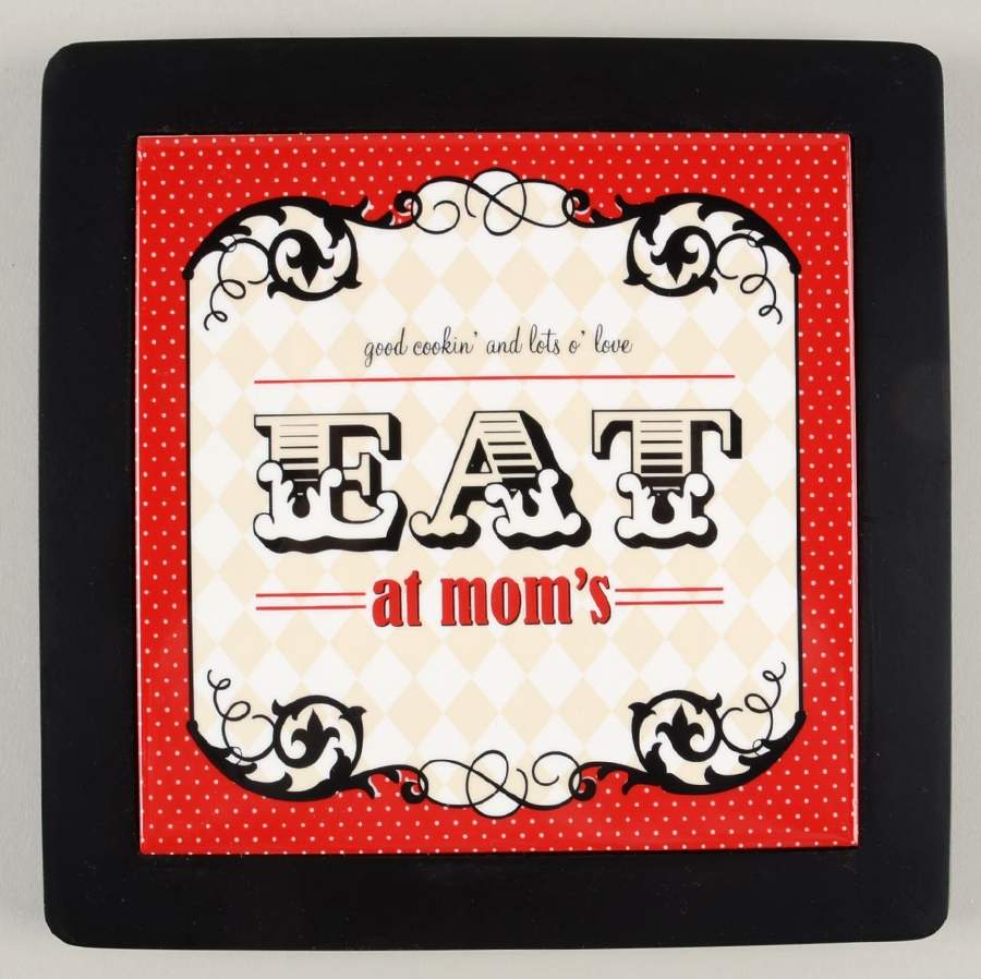 Eat at Mom's Wood Frame Trivet by Certified International-1