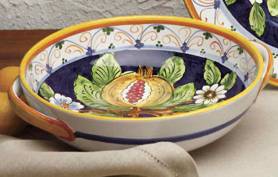 Melagrana (Pomegranate) 11" Large Salad Serving Bowl by Casafina-1