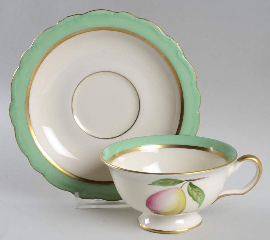 619 Footed Cup & Saucer Set by Castleton (USA)-1