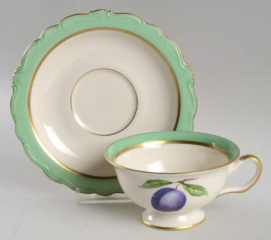 619 Footed Cup & Saucer Set by Castleton (USA)-1
