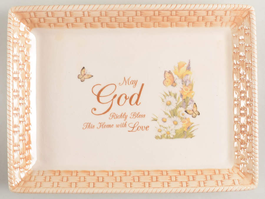 Bunny Basket Rectangular Tray 11" by Cracker Barrel-1