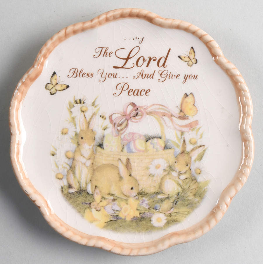 Bunny Basket 5" Scalloped Tray by Cracker Barrel-1