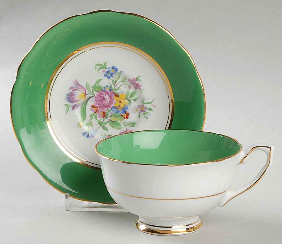 231-66 Footed Cup & Saucer Set by Clarence (England)-1