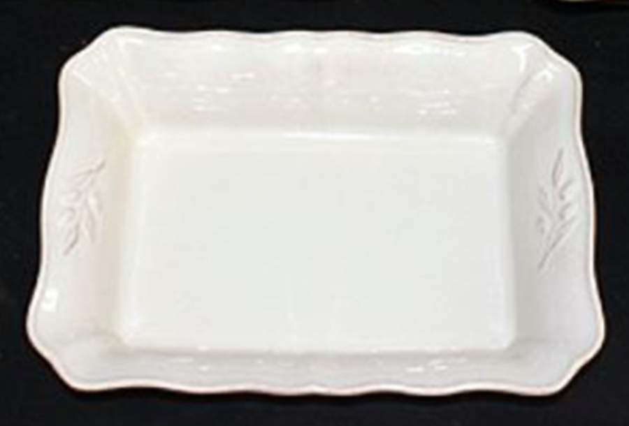 Village White 10" Rectangular Baker by Crate & Barrel-1