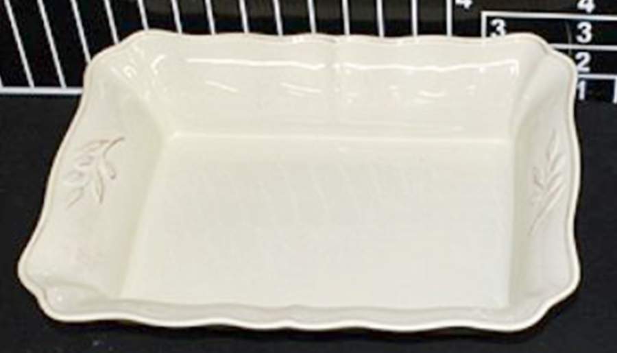 Village White 14" Rectangular Baker by Crate & Barrel-1