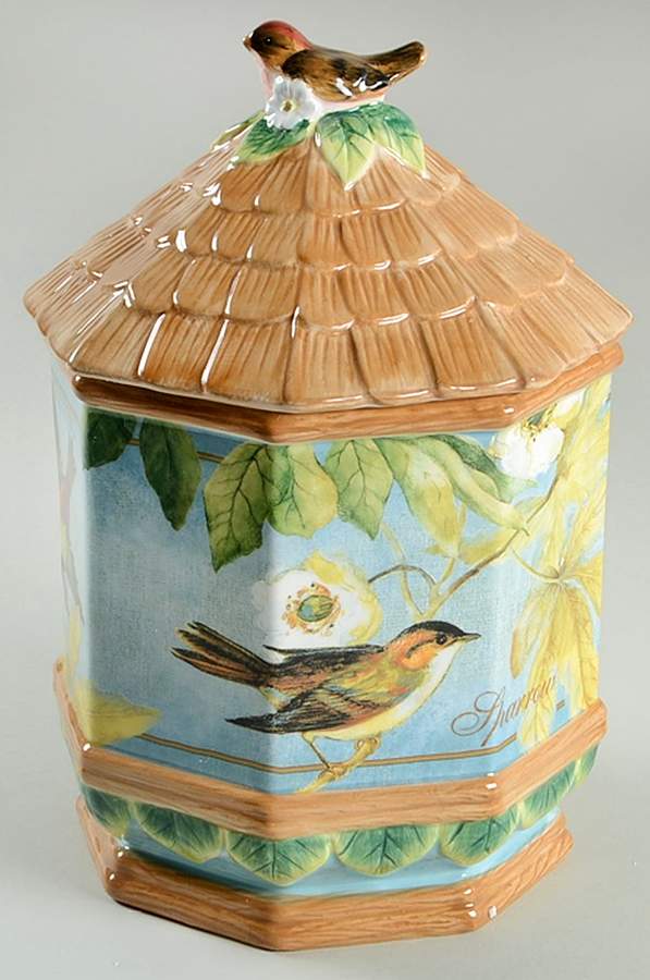 Botanical Birds Cookie Jar & Lid by Certified International-1