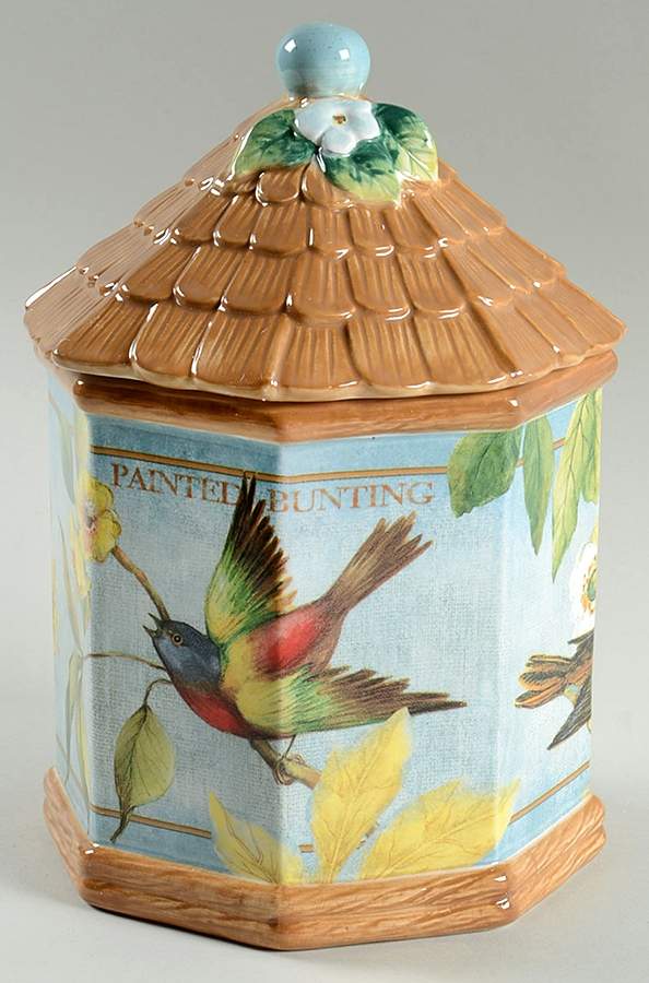 Botanical Birds Medium Canister & Lid by Certified International-1