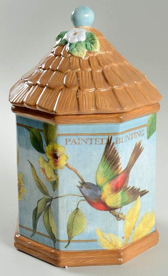Botanical Birds Large Canister & Lid by Certified International-1