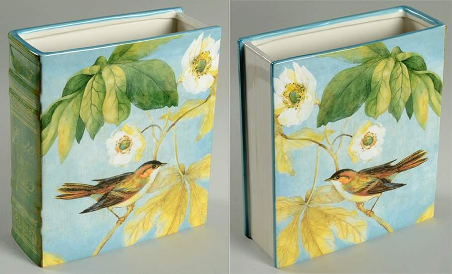Botanical Birds Large Figural Vase by Certified International-1