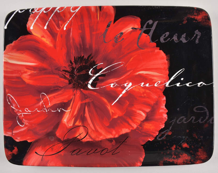 Midnight Poppy 16" Rectangular Serving Platter by Certified International-1