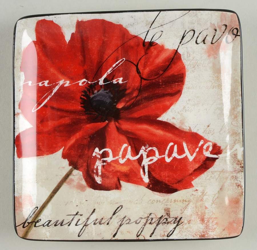 Midnight Poppy Square Canape Plate by Certified International-1
