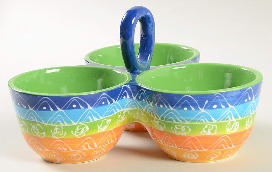 Tapas 3-Part Relish with Center Ceramic Handle by Certified International-1