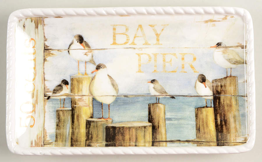 Beach Cottage 10" Rectangular Tray by Certified International-1