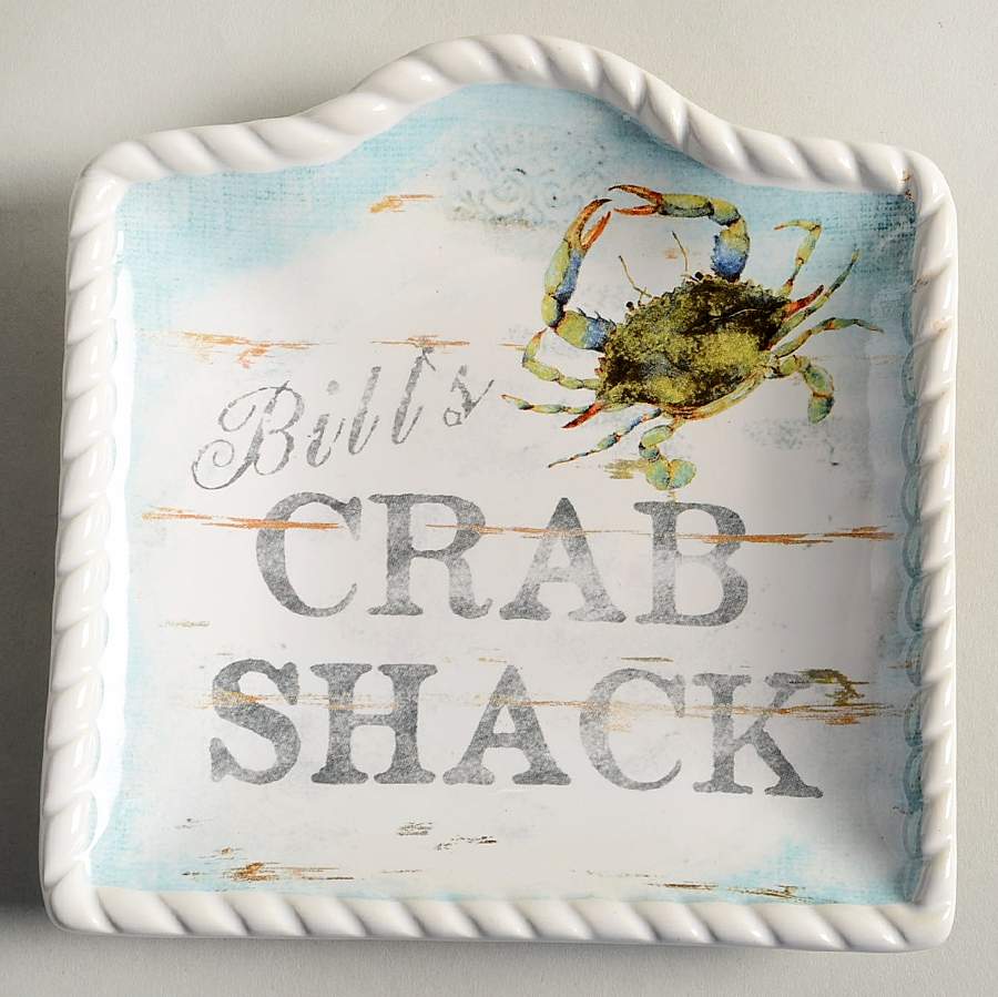 Beach Cottage Square Canape Plate by Certified International-1