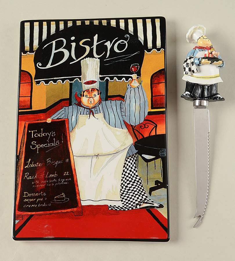 Trattoria 2 Piece Cheese Dish and Knife Set by Certified International-1