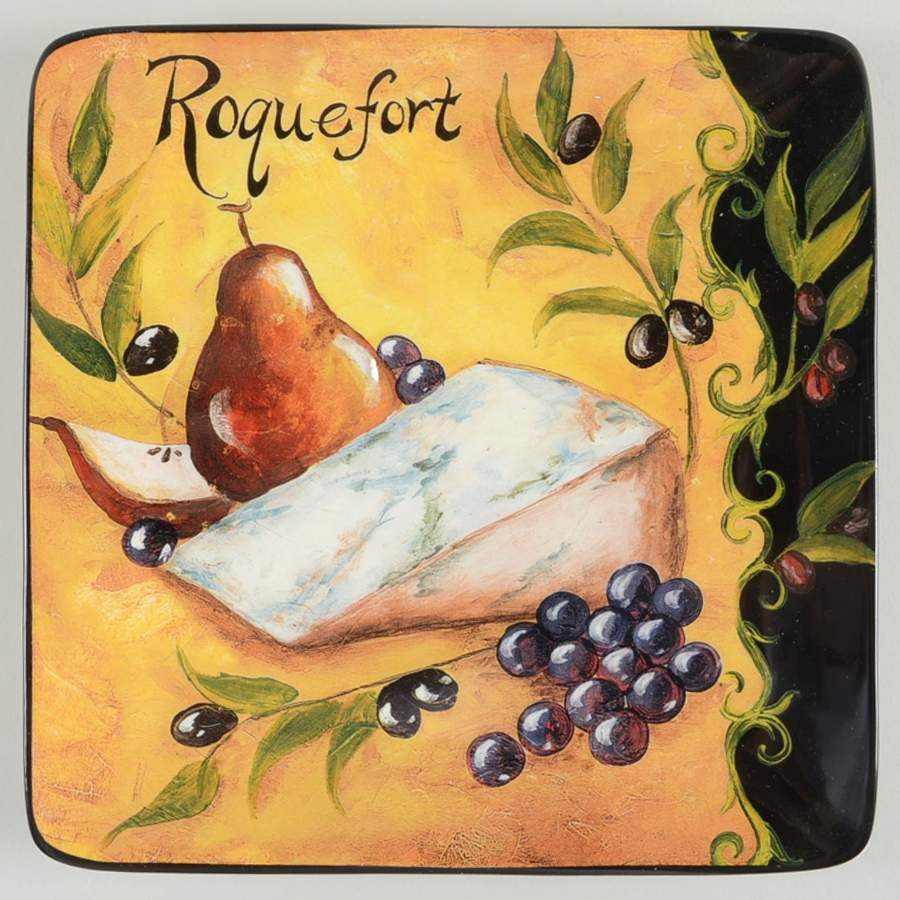 Wine and Cheese Party Square Salad/Dessert Plate by Certified International-1