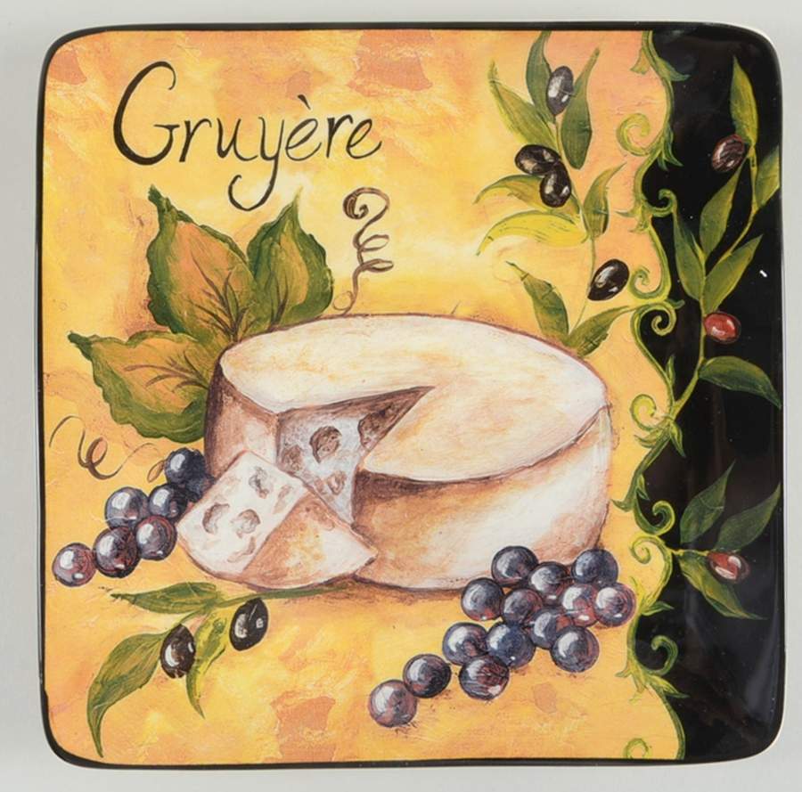 Wine and Cheese Party Square Salad/Dessert Plate by Certified International-1