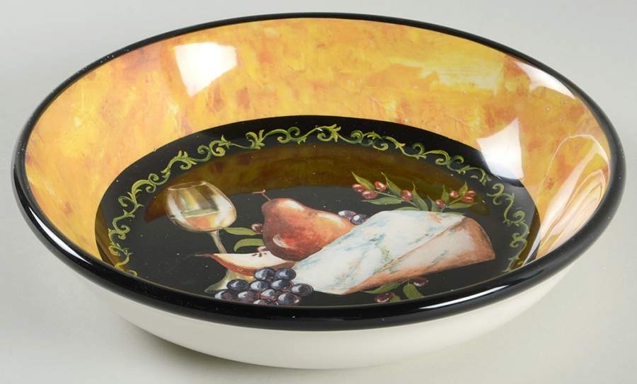 Wine and Cheese Party 9" Soup/Pasta Bowl by Certified International-1