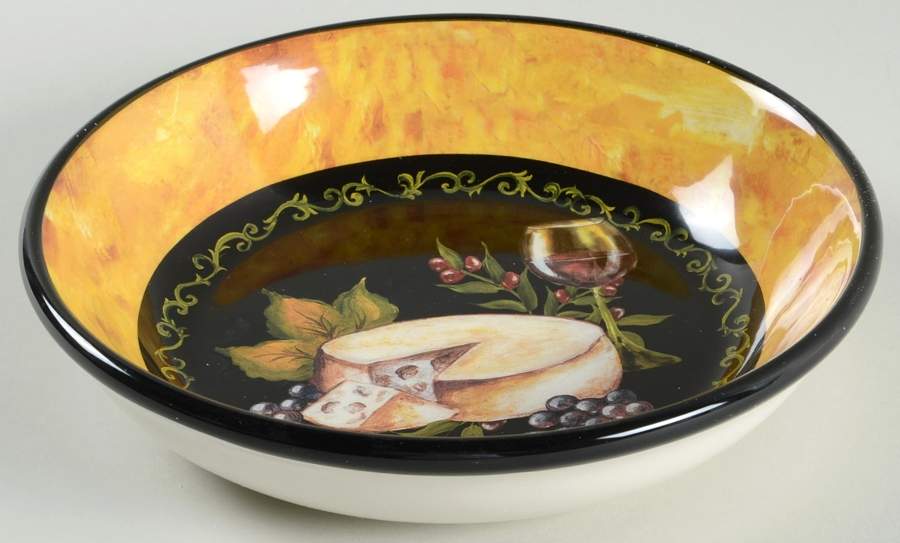 Wine and Cheese Party 9" Soup/Pasta Bowl by Certified International-1