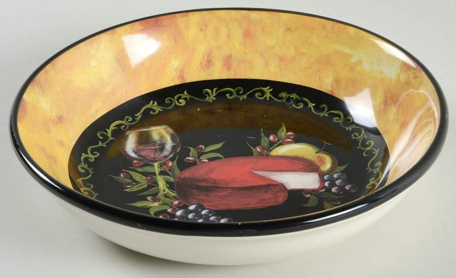 Wine and Cheese Party 9" Soup/Pasta Bowl by Certified International-1