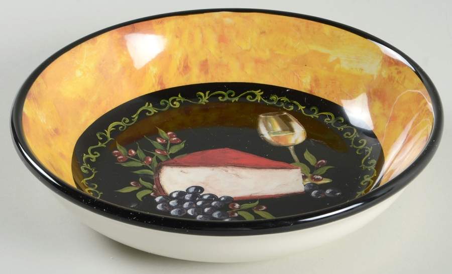 Wine and Cheese Party 9" Soup/Pasta Bowl by Certified International-1