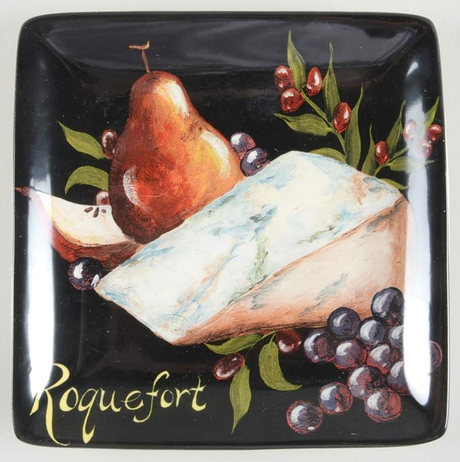 Wine and Cheese Party Square Canape Plate by Certified International-1