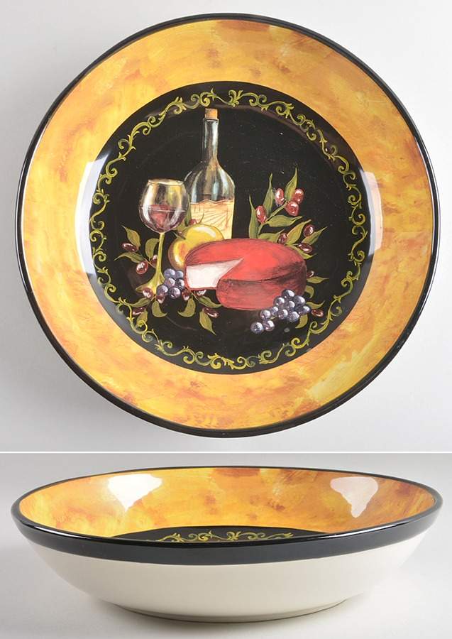 Wine and Cheese Party 13" Pasta Serving Bowl by Certified International-1