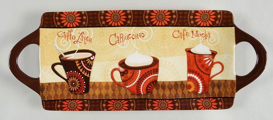 Cup of Joe 15" Rectangular Handled Serving Platter by Certified International-1