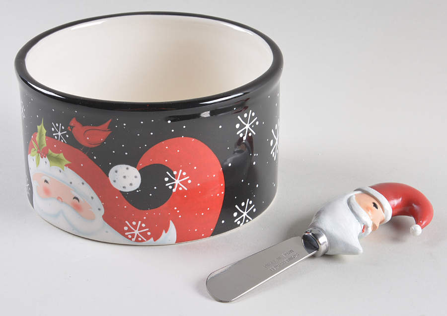 Jolly Santa Dip Bowl & Spreader Set by Certified International-1