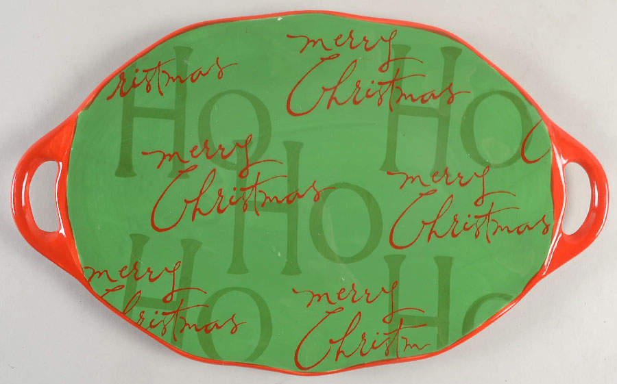 Ho Ho Ho 14" Oval Handled Platter by Certified International-1