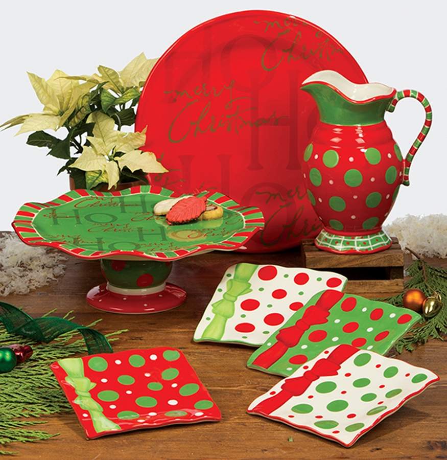 Ho Ho Ho 12" Diameter Pedestal Cake Stand by Certified International-1