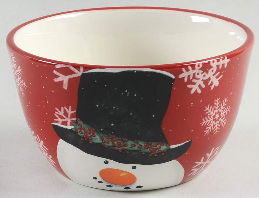 Top Hat Snowman (Red) Individual Ice Cream Dish by Certified International-1