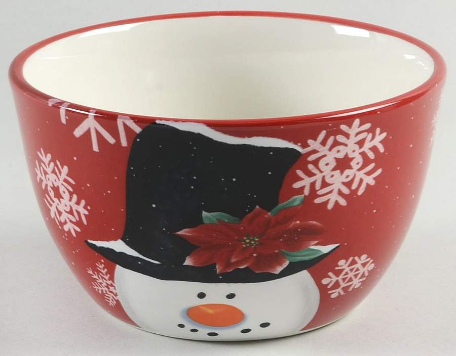 Top Hat Snowman (Red) Individual Ice Cream Dish by Certified International-1