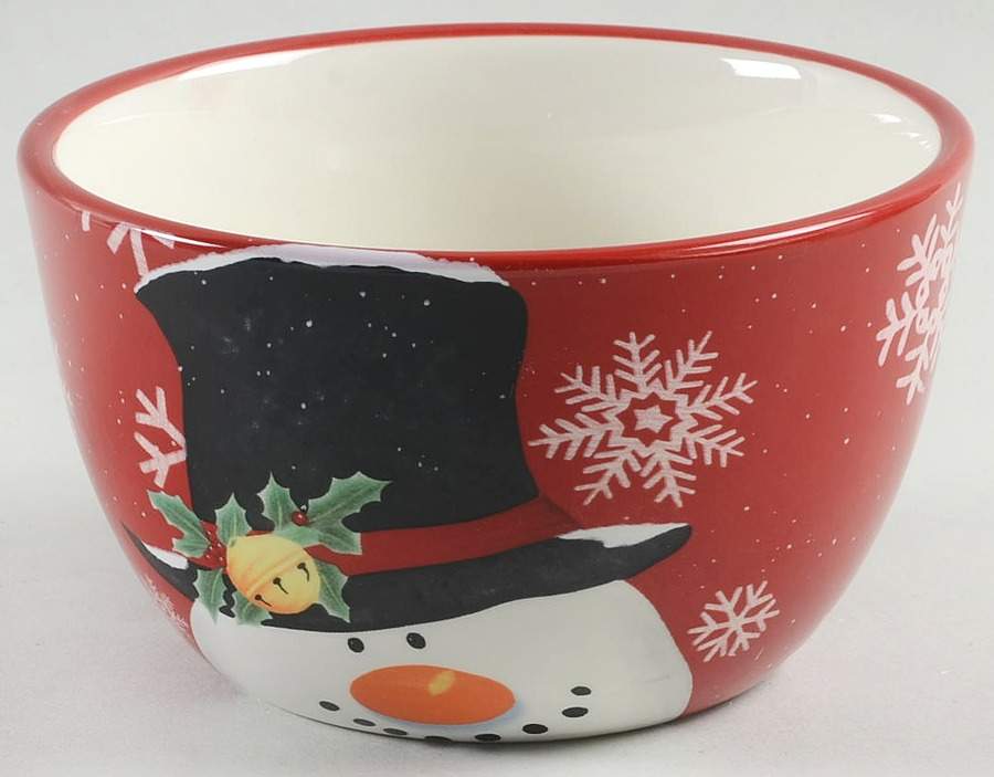 Top Hat Snowman (Red) Individual Ice Cream Dish by Certified International-1