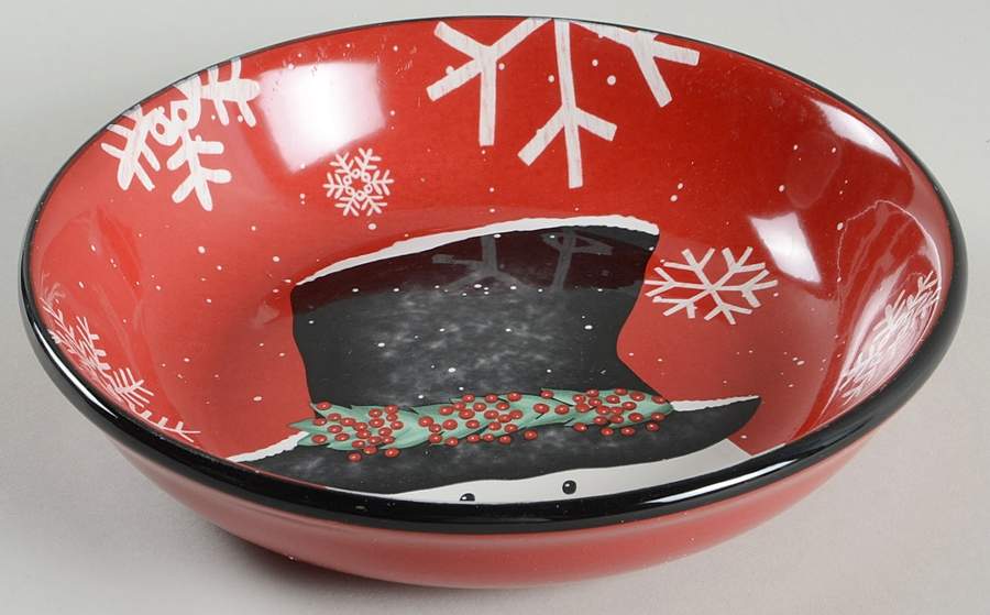 Top Hat Snowman (Red) 9" Soup/Pasta Bowl by Certified International-1