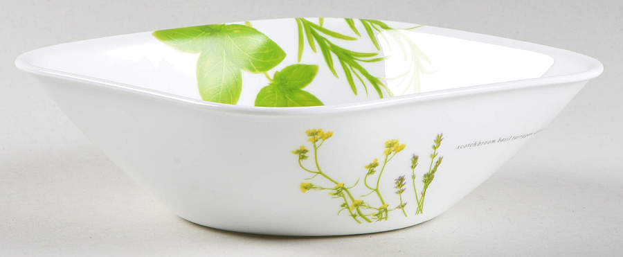 European Herbs Square Soup/Cereal Bowl by Corning Corelle-1