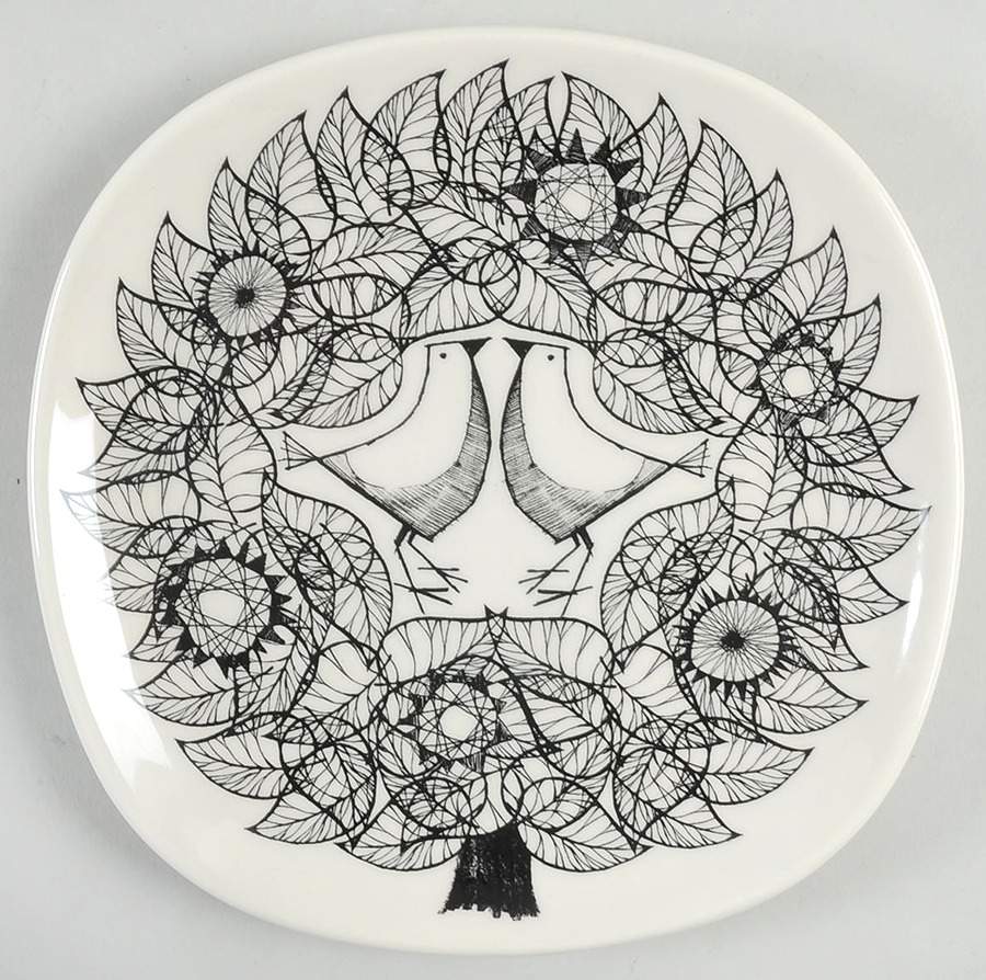 Ornithology Square Salad Plate by Carly Dodsley-1