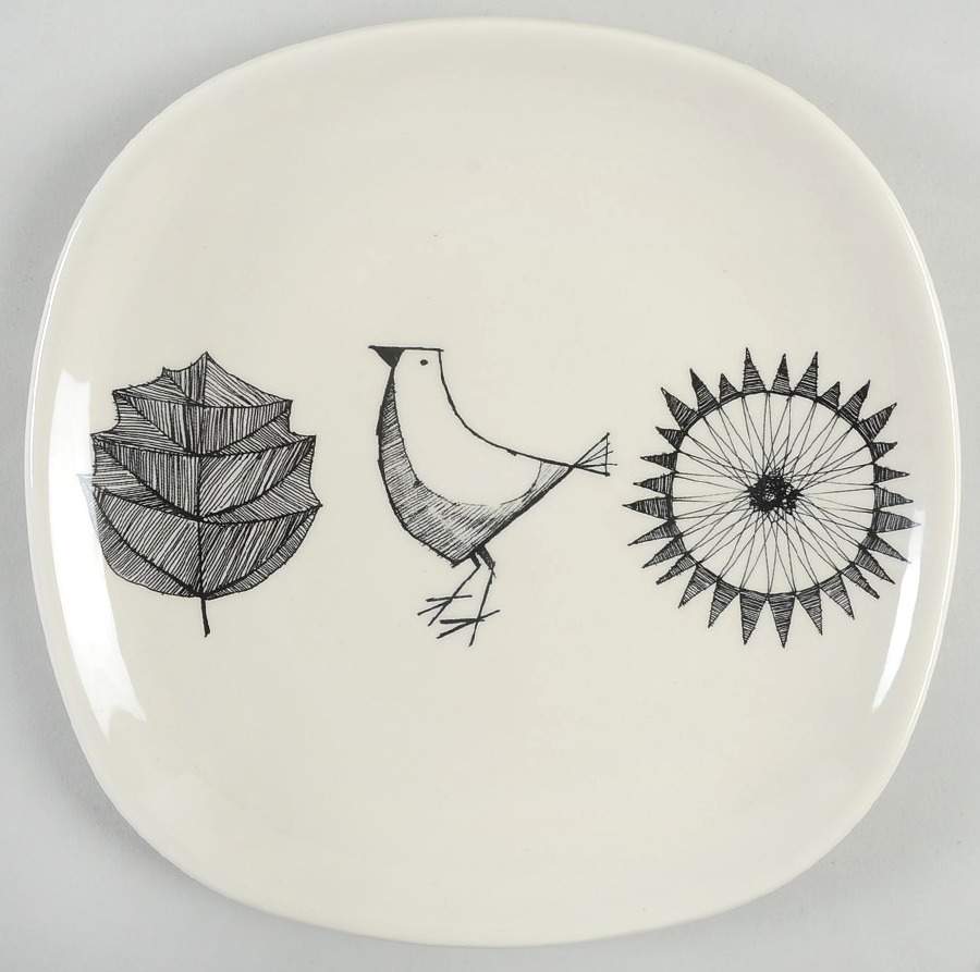 Ornithology Square Salad Plate by Carly Dodsley-1