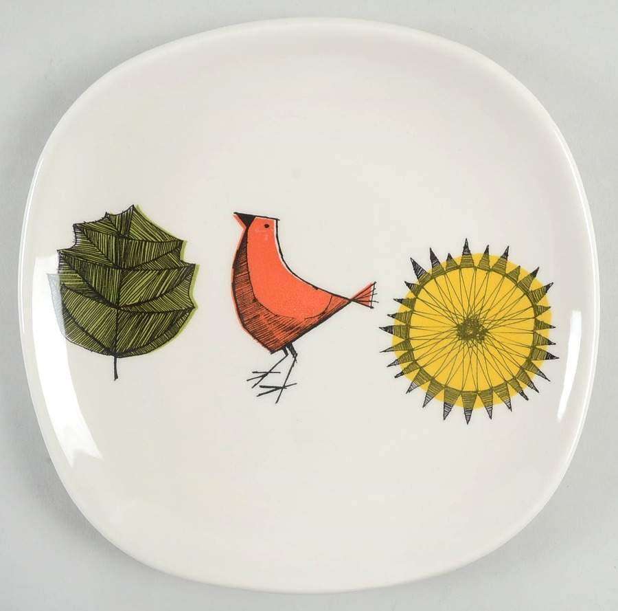 Ornithology Square Salad Plate by Carly Dodsley-1