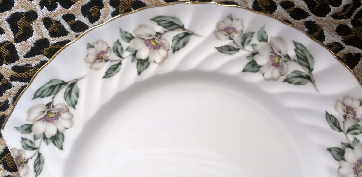 Pear Blossom (Scalloped) Dinner Plate by Crown Staffordshire-1