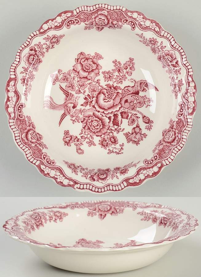 Bristol Pink (Cream) Rim Fruit/Dessert (Sauce) Bowl by Crown Ducal-1