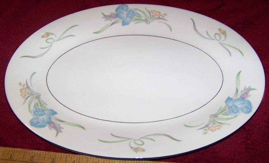 Lily 12" Oval Serving Platter by China Pearl-1
