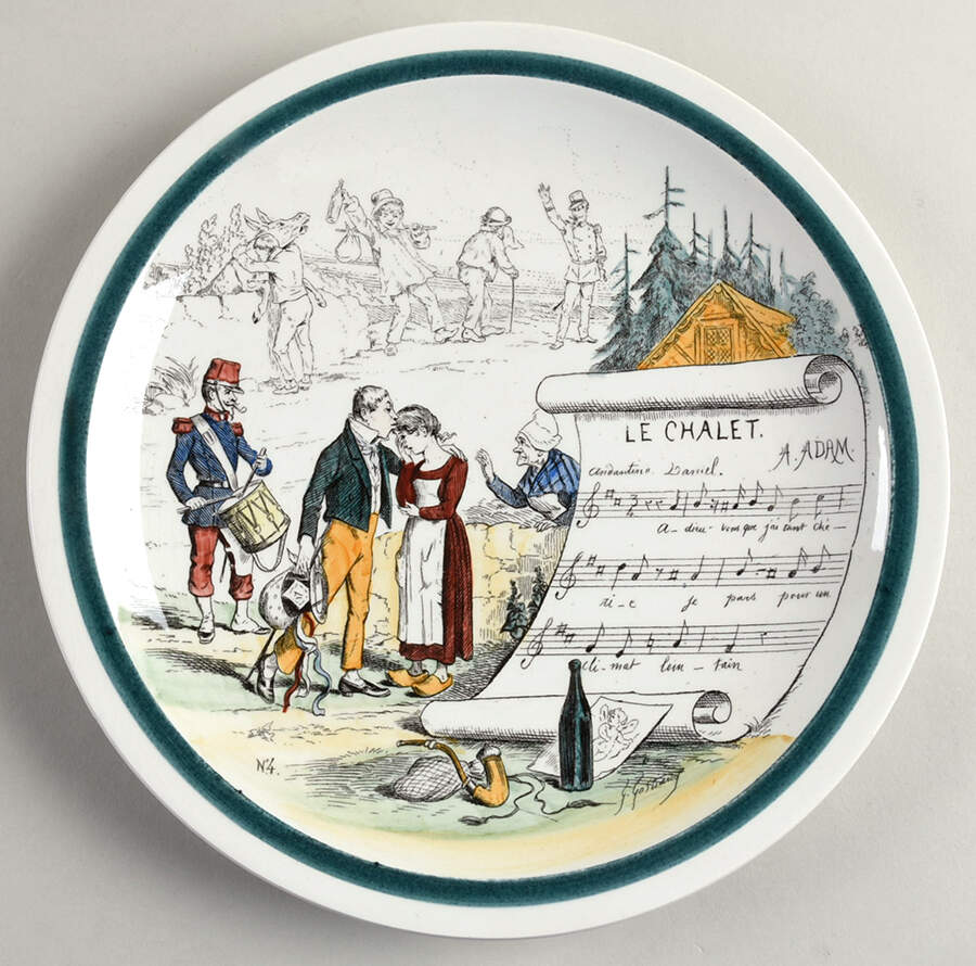Sujets Musicaux Salad Plate by Creil & Montereau-1