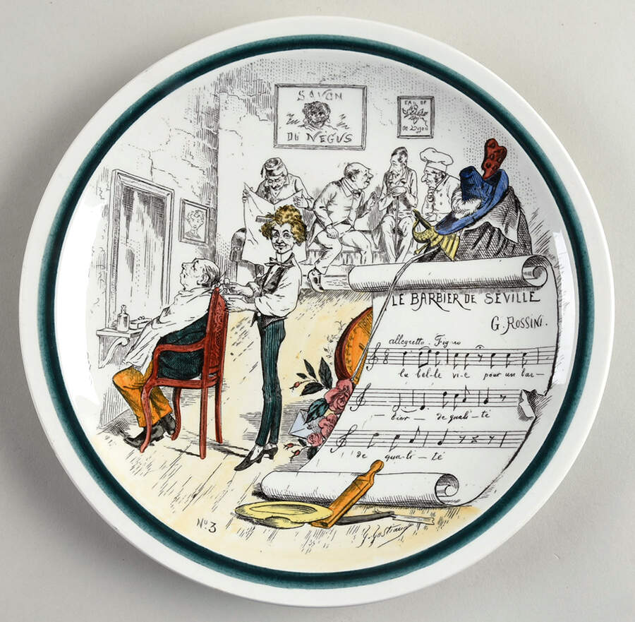 Sujets Musicaux Salad Plate by Creil & Montereau-1