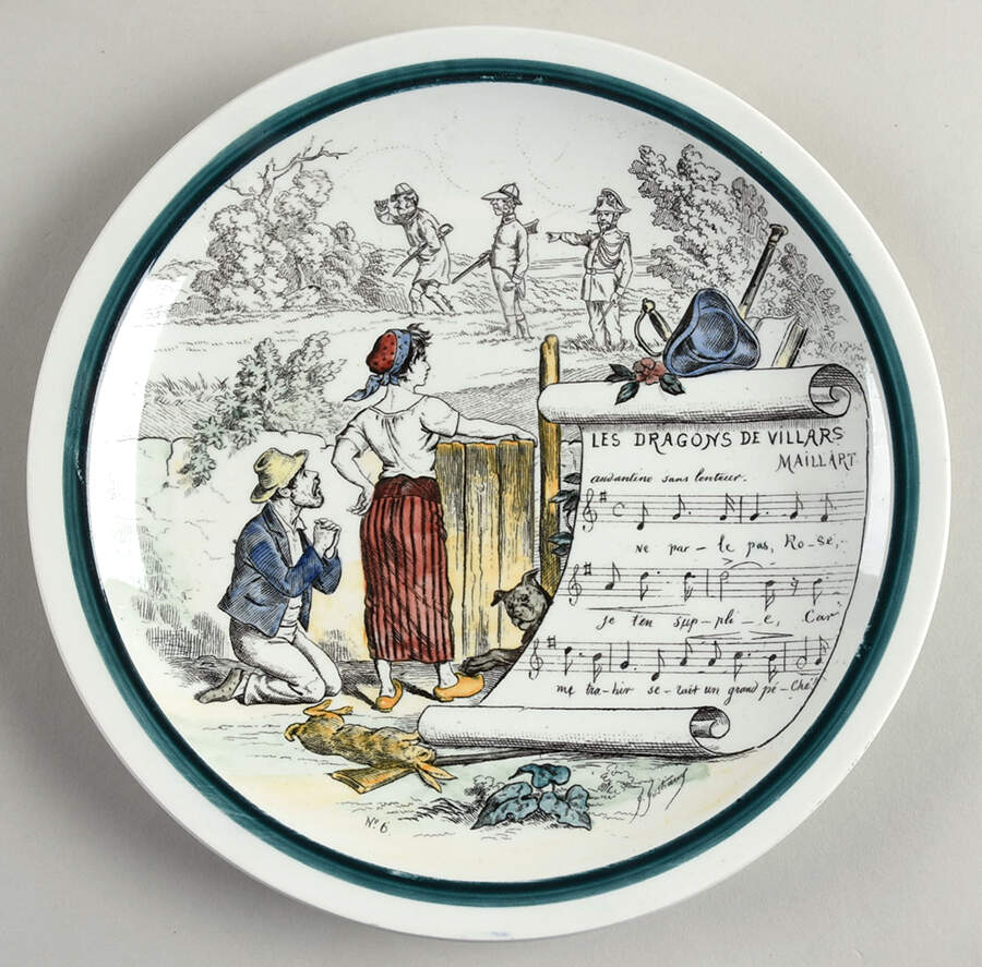 Sujets Musicaux Salad Plate by Creil & Montereau-1