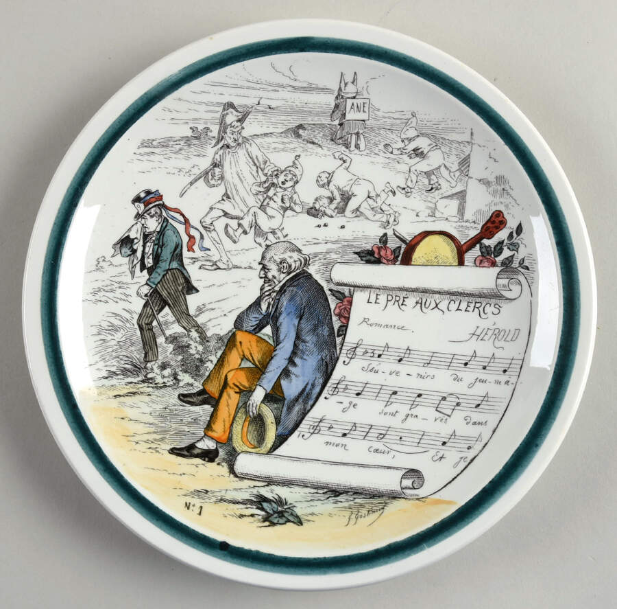 Sujets Musicaux Salad Plate by Creil & Montereau-1