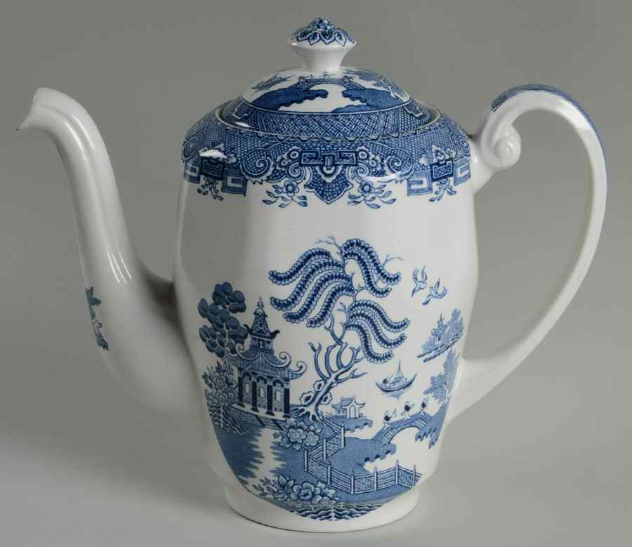 Willow (No Trim) Coffee Pot & Lid by Crown Staffordshire-1