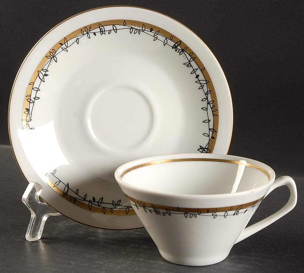 11423 Flat Cup & Saucer Set by Chodziez-Poland-1
