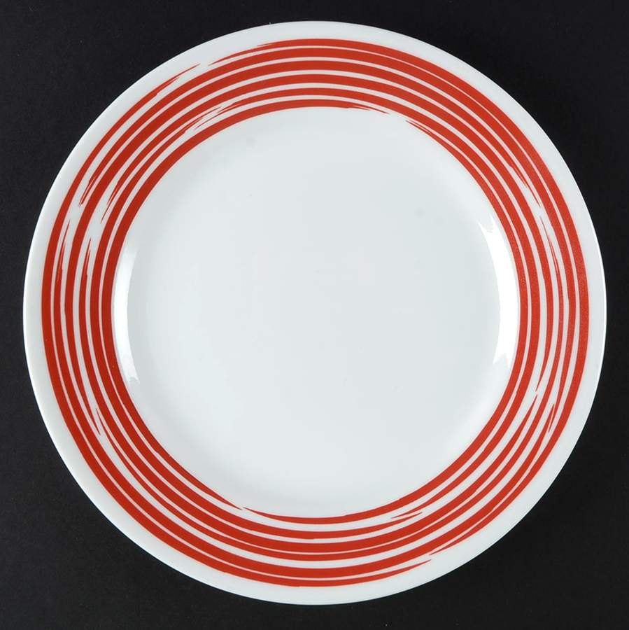 Strokes of Color (Brushed) Cranberry Red Luncheon Plate by Corning Corelle-1